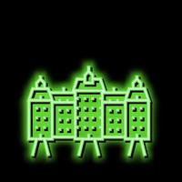 Palast Haus Neon- glühen Symbol Illustration vektor