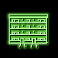 villa hus neon glöd ikon illustration vektor