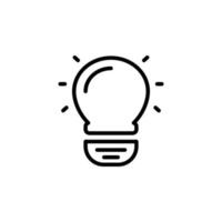 ljus Glödlampa ikon med översikt stil vektor
