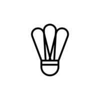 badminton ikon med översikt stil vektor
