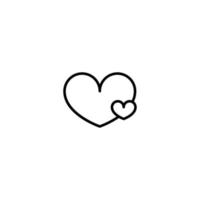 hjärta ikon med översikt stil vektor