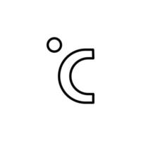 Celsius Symbol mit Gliederung Stil vektor