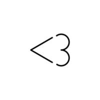 Herz Symbol mit Gliederung Stil vektor