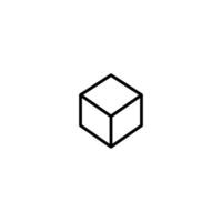 kub ikon med översikt stil vektor