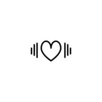 hjärta ikon med översikt stil vektor