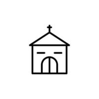 kyrka ikon med översikt stil vektor