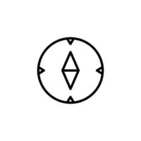 kompass ikon med översikt stil vektor