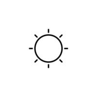 Sol ikon med översikt stil vektor