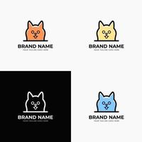 kreative moderne minimalistische Linie Art-Stil minimale Katze Kopf Logo Design-Konzept Vorlage Vektor-Illustration für Tierhandlung Unternehmen Branding oder Unternehmensgründung vektor