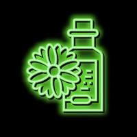 Kamille trinken Homöopathie Flüssigkeit Neon- glühen Symbol Illustration vektor