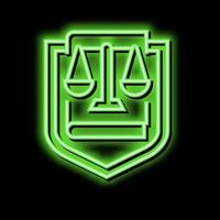 Gesetz Symbol mit Waage Neon- glühen Symbol Illustration vektor