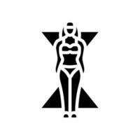 Sanduhr weiblich Körper Art Glyphe Symbol Vektor Illustration