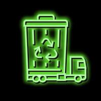 sopor avlägsnande och förfogande logistik neon glöd ikon illustration vektor