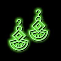 Ohrringe Schmuck Neon- glühen Symbol Illustration vektor