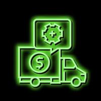 Kosten von Logistik Dienstleistungen Neon- glühen Symbol Illustration vektor