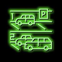 mehrstufig Auto Parkplatz Neon- glühen Symbol Illustration vektor