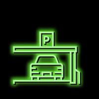 Auto auf Platz von Parkplatz Neon- glühen Symbol Illustration vektor