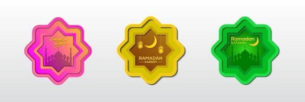 Sammlung von Ramadan Kareem Ornamenten vektor