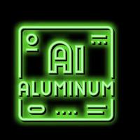 aluminium kemisk material neon glöd ikon illustration vektor