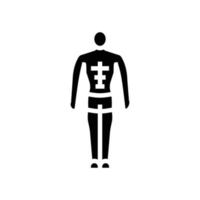 mesomorph männlich Körper Art Glyphe Symbol Vektor Illustration