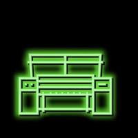 Baumwolle Produktion Fabrik Ausrüstung Neon- glühen Symbol Illustration vektor