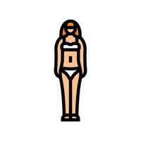 ektomorf kvinna kropp typ Färg ikon vektor illustration