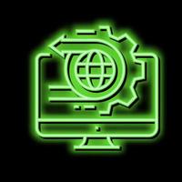 International Logistik Bedienung Neon- glühen Symbol Illustration vektor