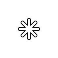 snöflinga ikon med översikt stil vektor