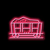 Eisenbahn Wagen Stein Neon- glühen Symbol Illustration vektor