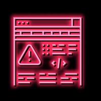 Festsetzung Programm Fehler Neon- glühen Symbol Illustration vektor