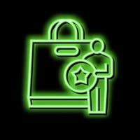 Käufer bekommen Bonus Tasche Neon- glühen Symbol Illustration vektor