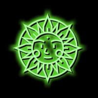 Sonne Okkulte Symbol Neon- glühen Symbol Illustration vektor