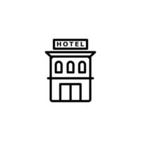 hotell ikon med översikt stil vektor