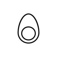 ägg ikon med översikt stil vektor