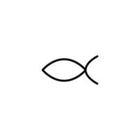 fisk ikon med översikt stil vektor