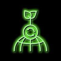 Ökologie und Energie Speichern Neon- glühen Symbol Illustration vektor