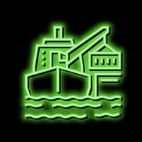 Schiff Kran Neon- glühen Symbol Illustration vektor