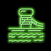 Festmachen Poller Hafen Neon- glühen Symbol Illustration vektor