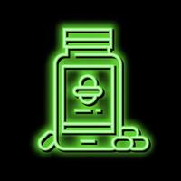 Omega 3 Sek trocken Haut Behandlung Neon- glühen Symbol Illustration vektor