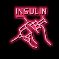 Insulin Spritze Neon- glühen Symbol Illustration vektor