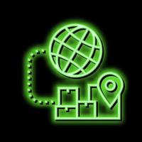 Logistik International Neon- glühen Symbol Illustration vektor