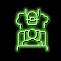 Schlaflosigkeit Zahn Hosenträger Neon- glühen Symbol Illustration vektor