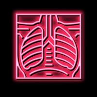 Lunge Röntgen Neon- glühen Symbol Illustration vektor