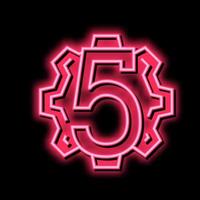 fünfte Nummer Neon- glühen Symbol Illustration vektor