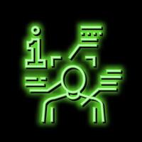 Person Information und Identifizierung Neon- glühen Symbol Illustration vektor