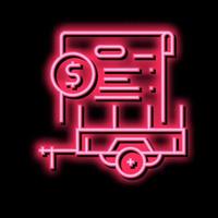 Miete Anhänger Zustimmung Neon- glühen Symbol Illustration vektor