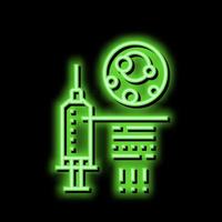 Spritze zum behandeln Gicht Schmerzen Neon- glühen Symbol Illustration vektor