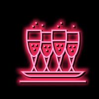 trinken Brille auf Tablett Neon- glühen Symbol Illustration vektor