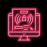 Computer Passwort hacken Neon- glühen Symbol Illustration vektor