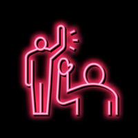 mänsklig hälsning neon glöd ikon illustration vektor